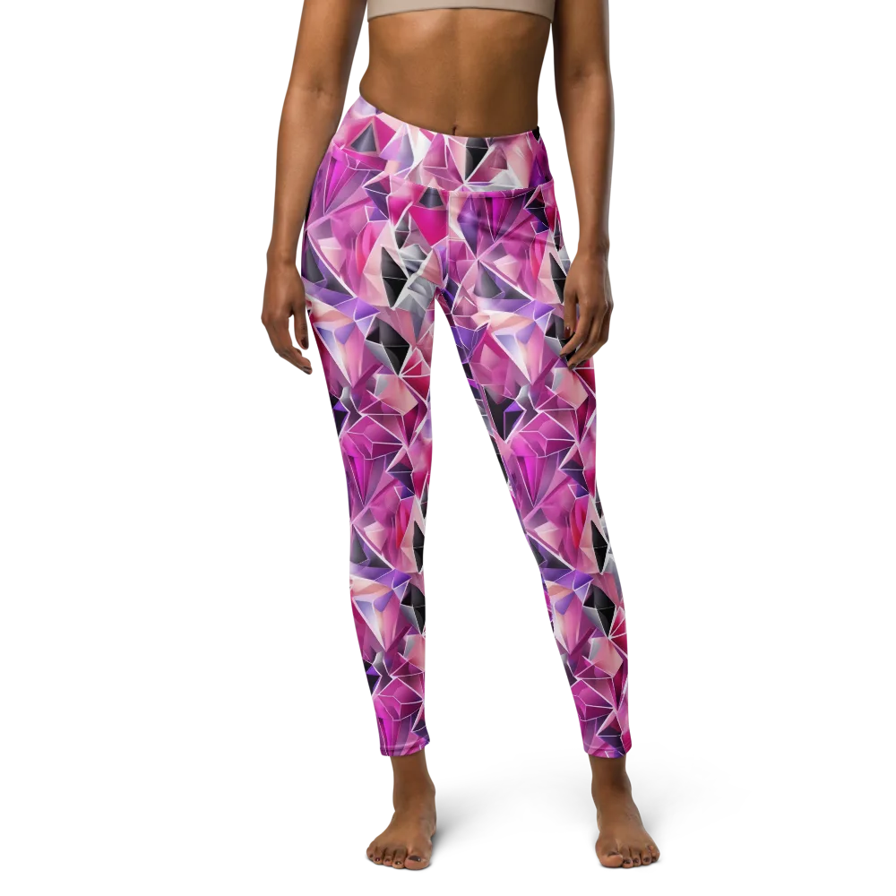 Amethyst Static on Yoga Leggings — Front