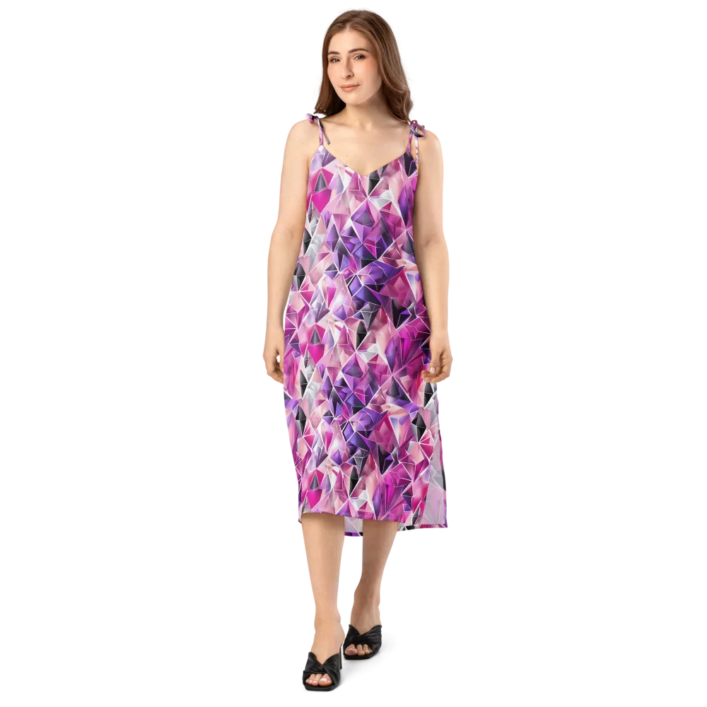 Amethyst Static on Slip Dress — Front