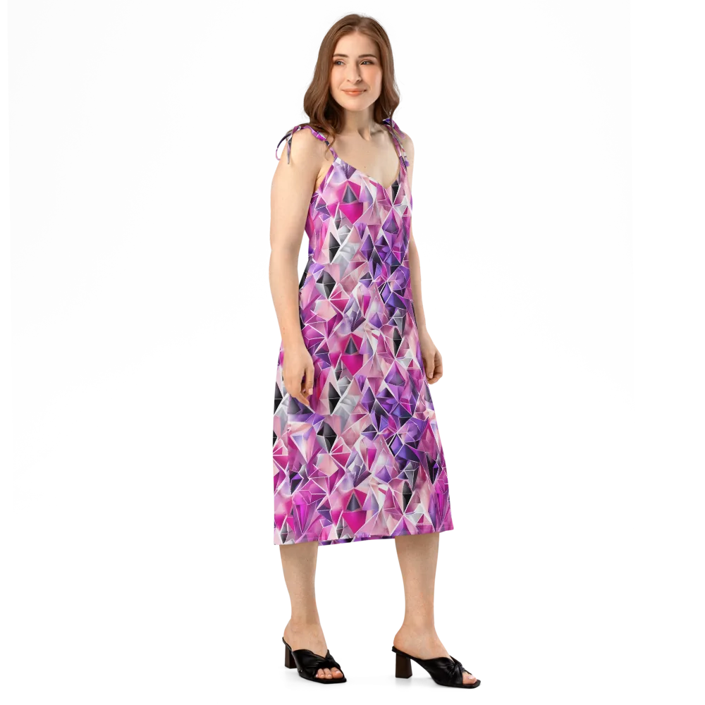 Amethyst Static on Slip Dress — Right Front