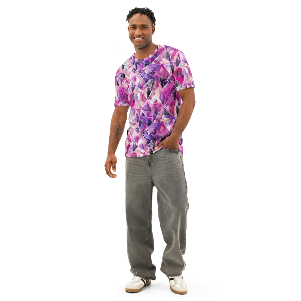 Amethyst Static on Men's Cotton Crew Neck T-Shirt — Front