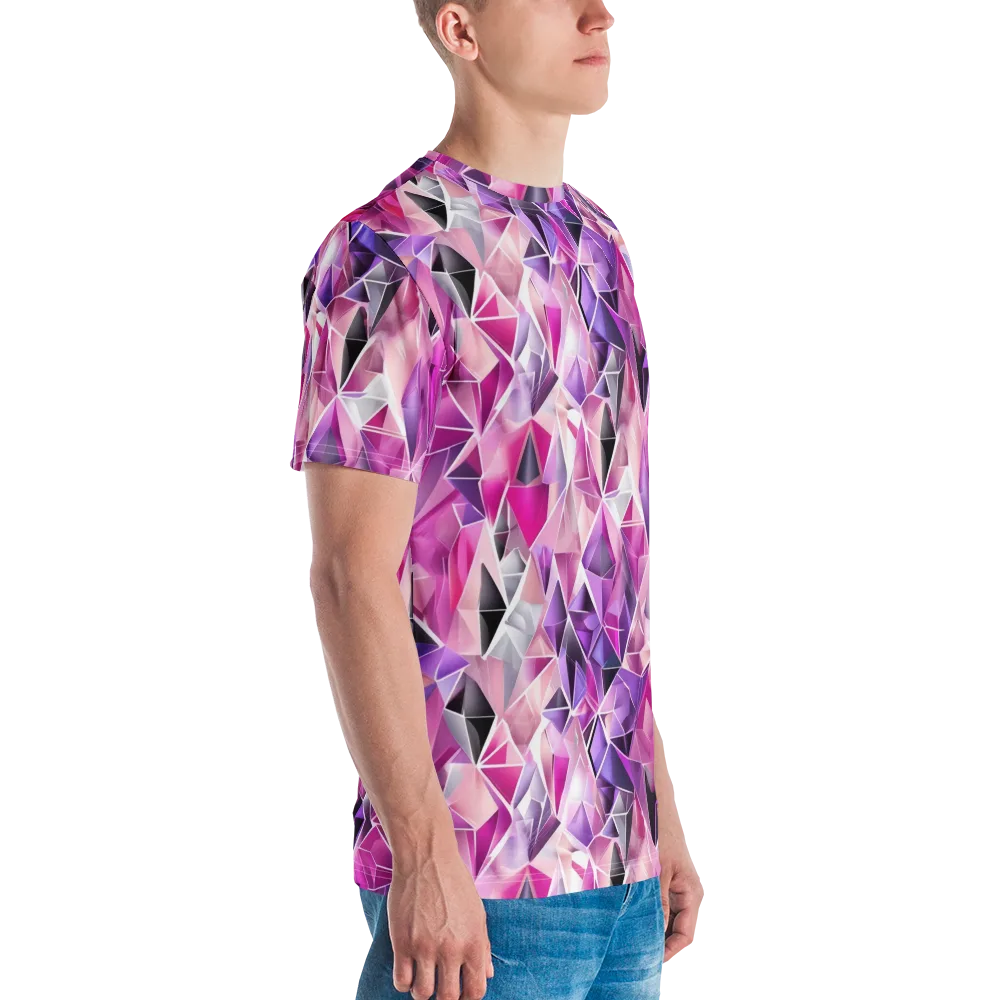 Amethyst Static on Men's Crew Neck T-Shirt — Right