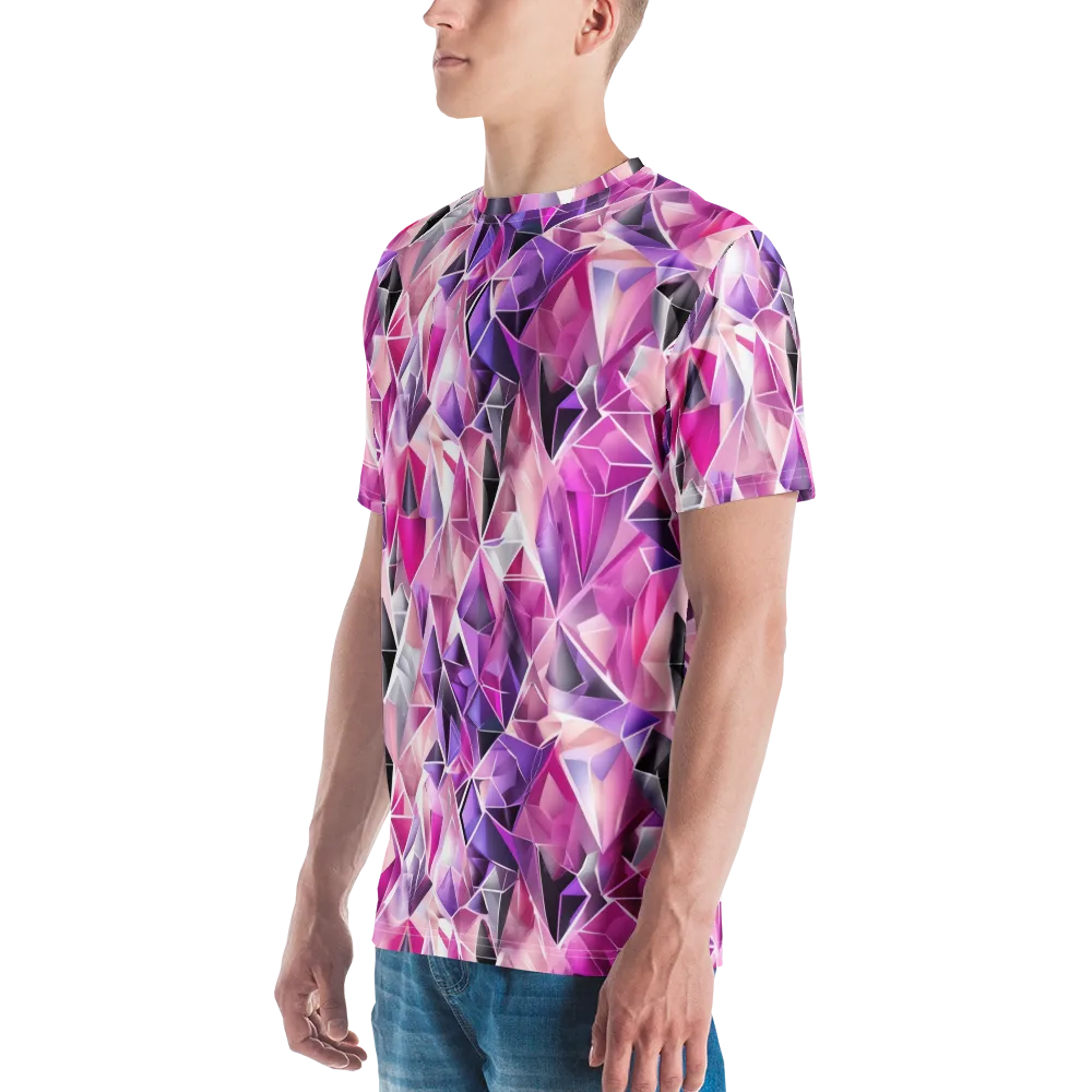 Amethyst Static on Men's Crew Neck T-Shirt — Left