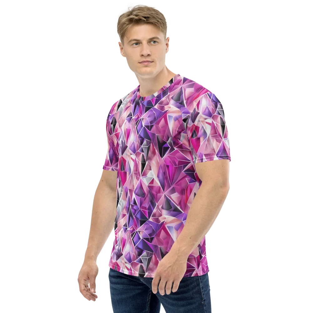 Amethyst Static on Men's Crew Neck T-Shirt — Left