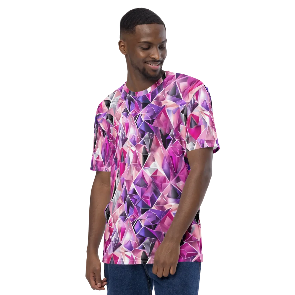 Amethyst Static on Men's Crew Neck T-Shirt — Left