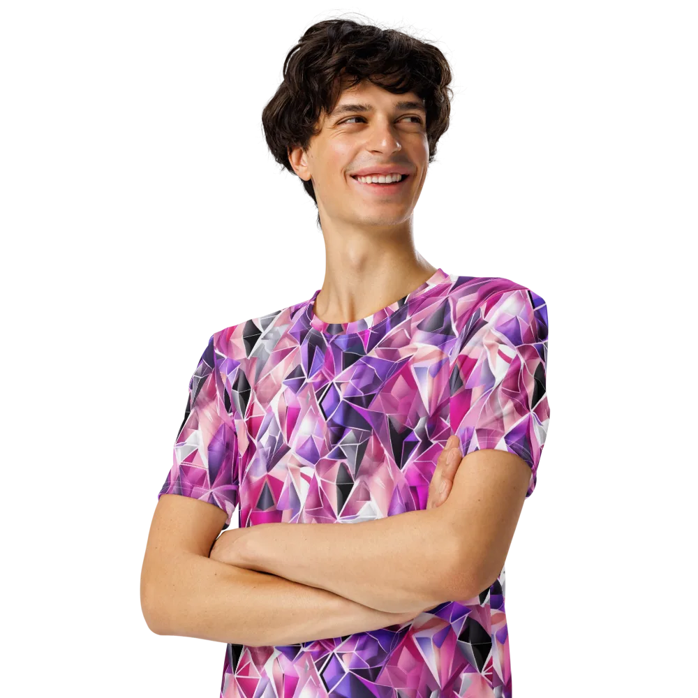 Amethyst Static on Men's Crew Neck T-Shirt — Left Front