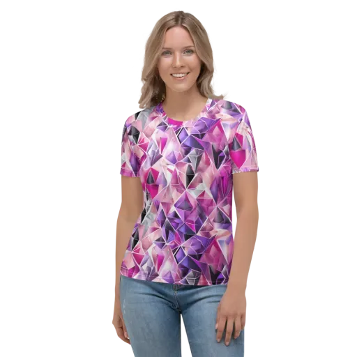 Amethyst Static on a Women's Crew Neck T-Shirt