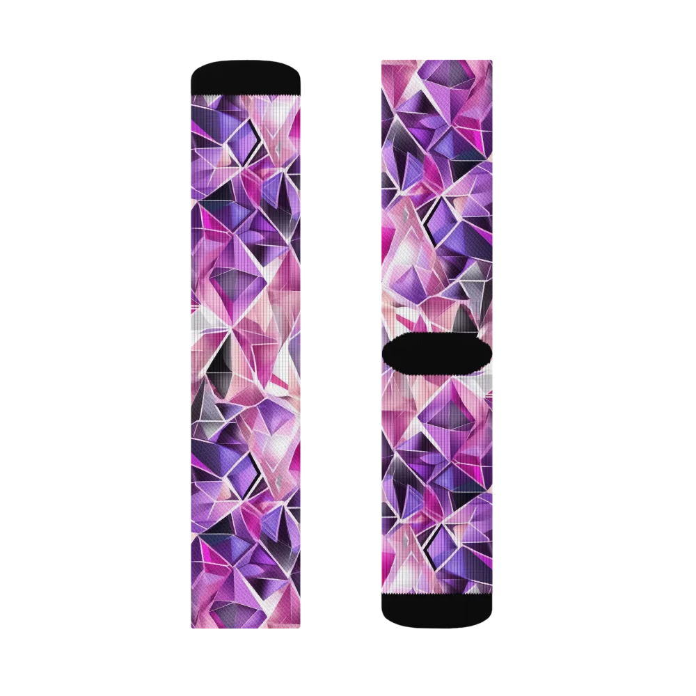 Amethyst Static on Socks — Right Sock