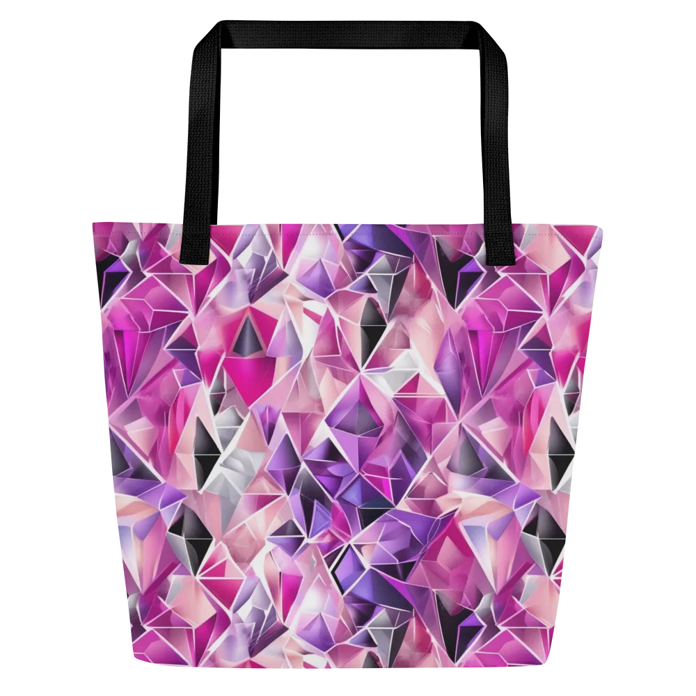 Amethyst Static on Large Tote Bag W/ Pocket — Front