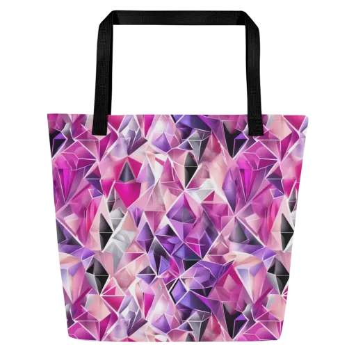 Amethyst Static on a Large Tote Bag W/ Pocket