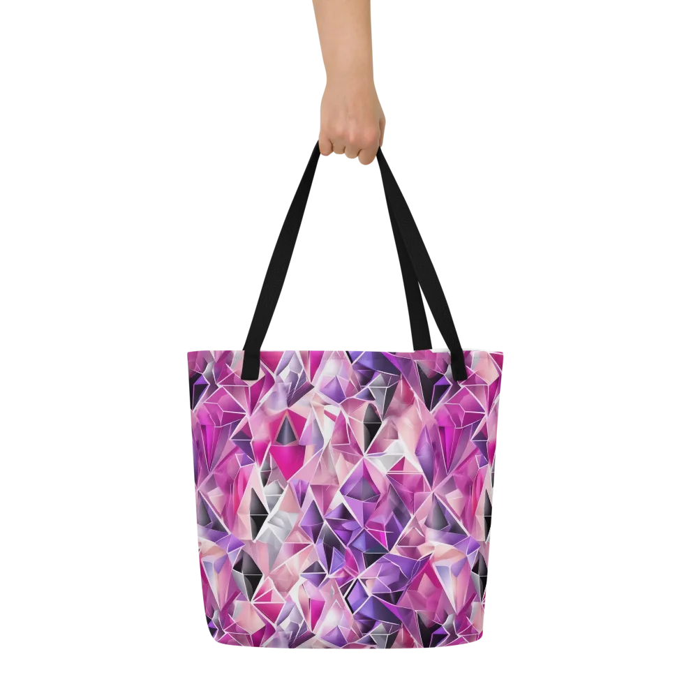 Amethyst Static on Large Tote Bag W/ Pocket — Front