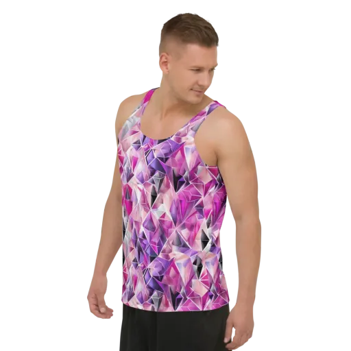 Amethyst Static on a Men's Tank Top