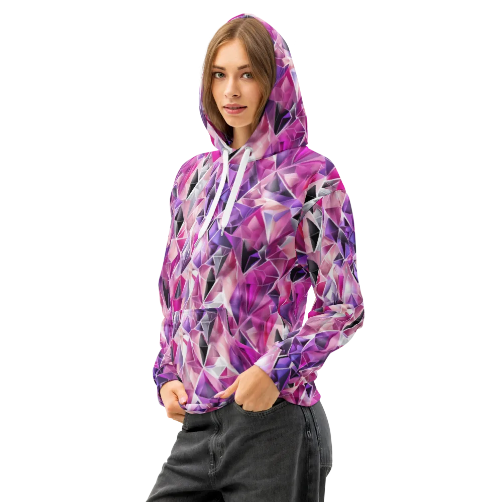 Amethyst Static on Cotton Hoodie — Left Front