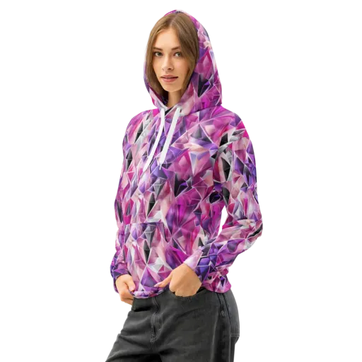 Amethyst Static on a Cotton Hoodie