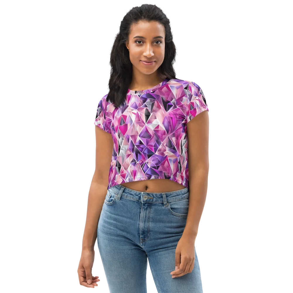 Amethyst Static on Crop Tee — Front