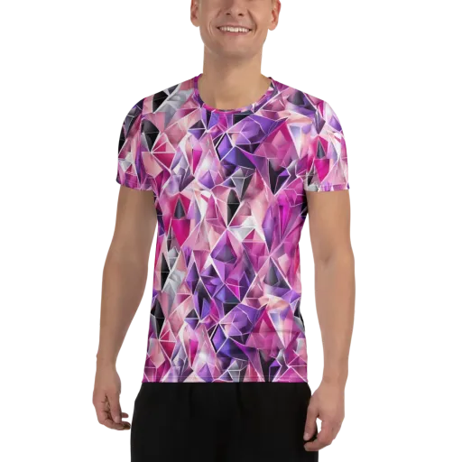 Amethyst Static on a Men's Athletic T-Shirt