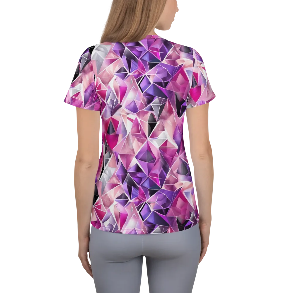 Amethyst Static on Women's Athletic T-Shirt — Back