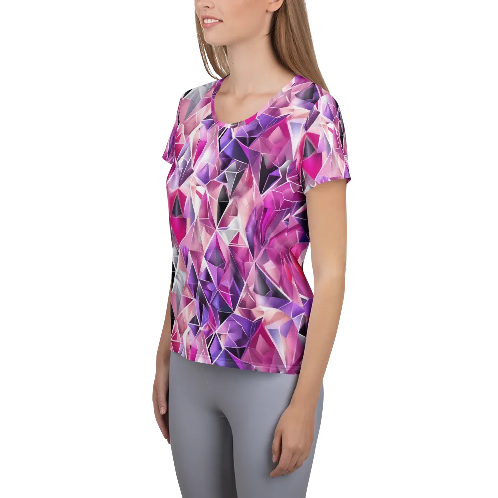 Amethyst Static on Women's Athletic T-Shirt — Left