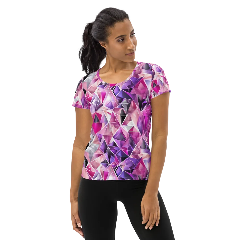Amethyst Static on Women's Athletic T-Shirt — Front