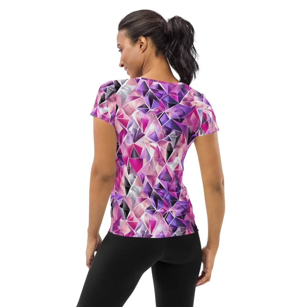 Amethyst Static on Women's Athletic T-Shirt — Back