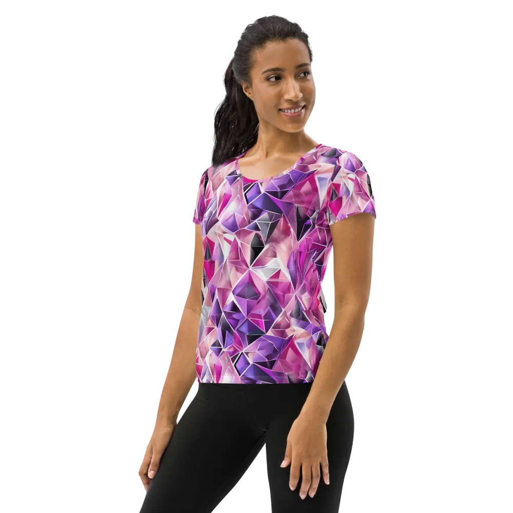 Amethyst Static on Women's Athletic T-Shirt — Left