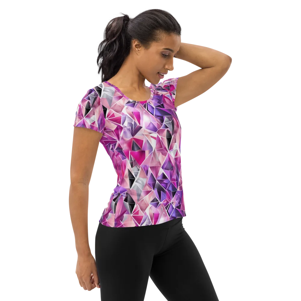 Amethyst Static on Women's Athletic T-Shirt — Right