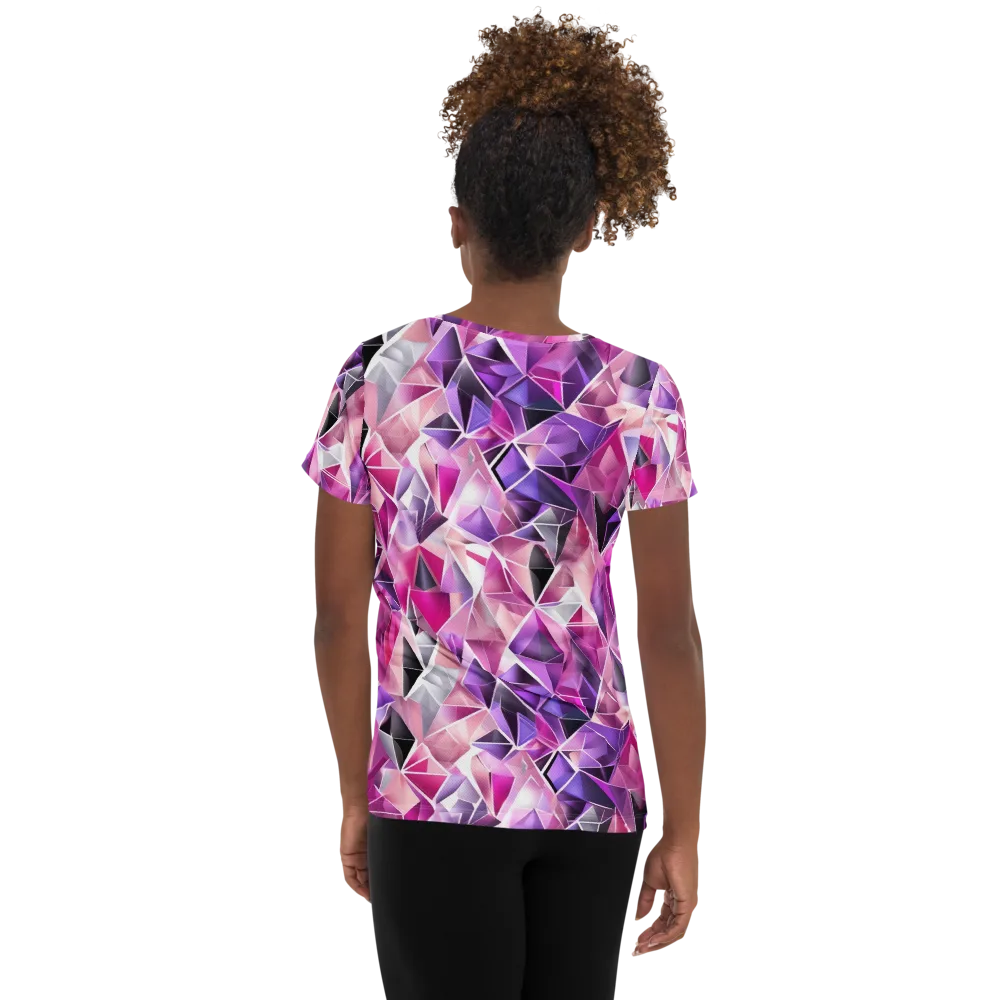 Amethyst Static on Women's Athletic T-Shirt — Back