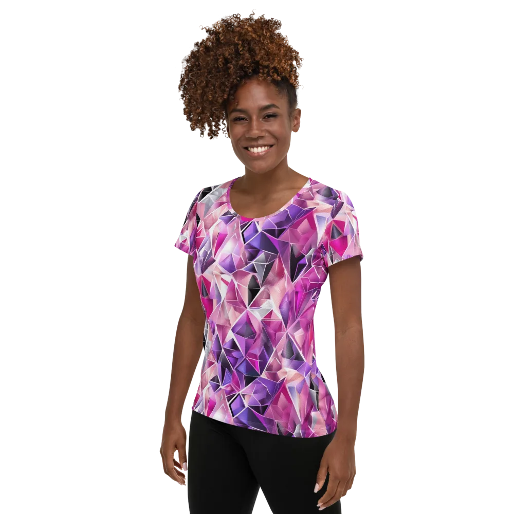 Amethyst Static on Women's Athletic T-Shirt — Left