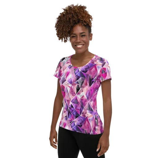 Amethyst Static on a Women's Athletic T-Shirt