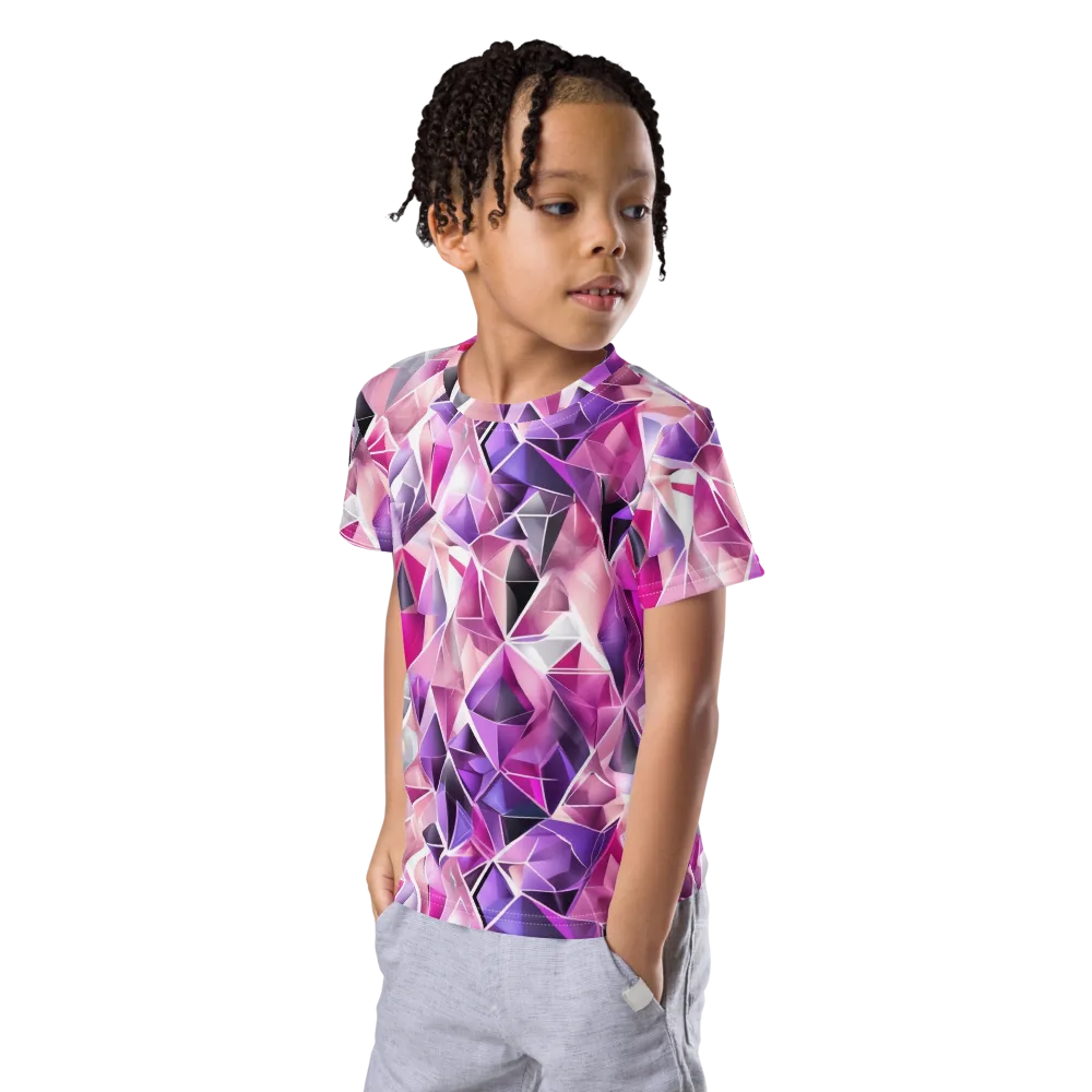 Amethyst Static on Kids Crew Neck T-Shirt — Left Front