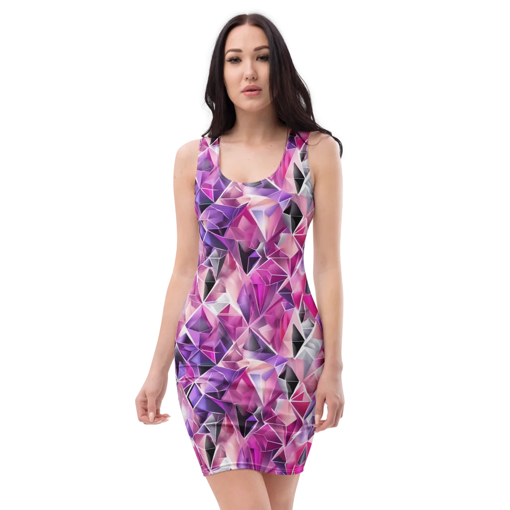 Amethyst Static on Bodycon Dress — Front