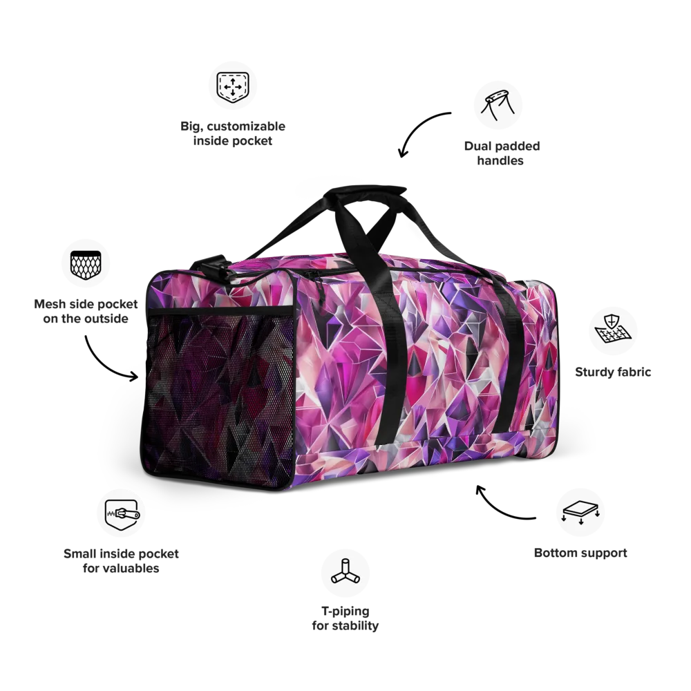 Amethyst Static on Duffle Bag — Right Front