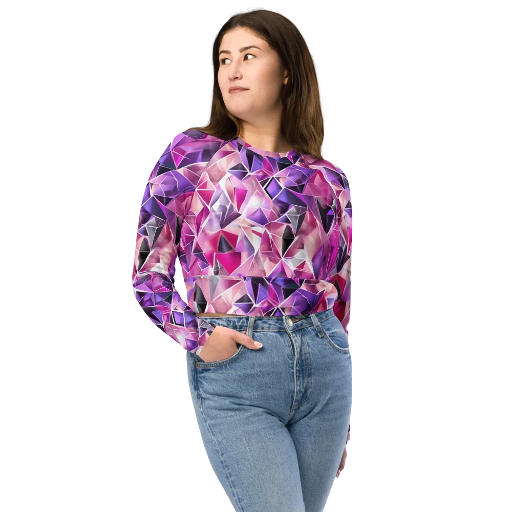 Amethyst Static on Long Sleeve Crop Top — Front