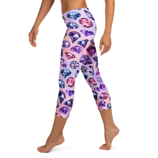 Violet Facets on a Capri Leggings