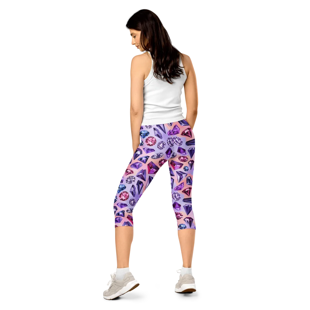 Violet Facets on Capri Leggings — Back