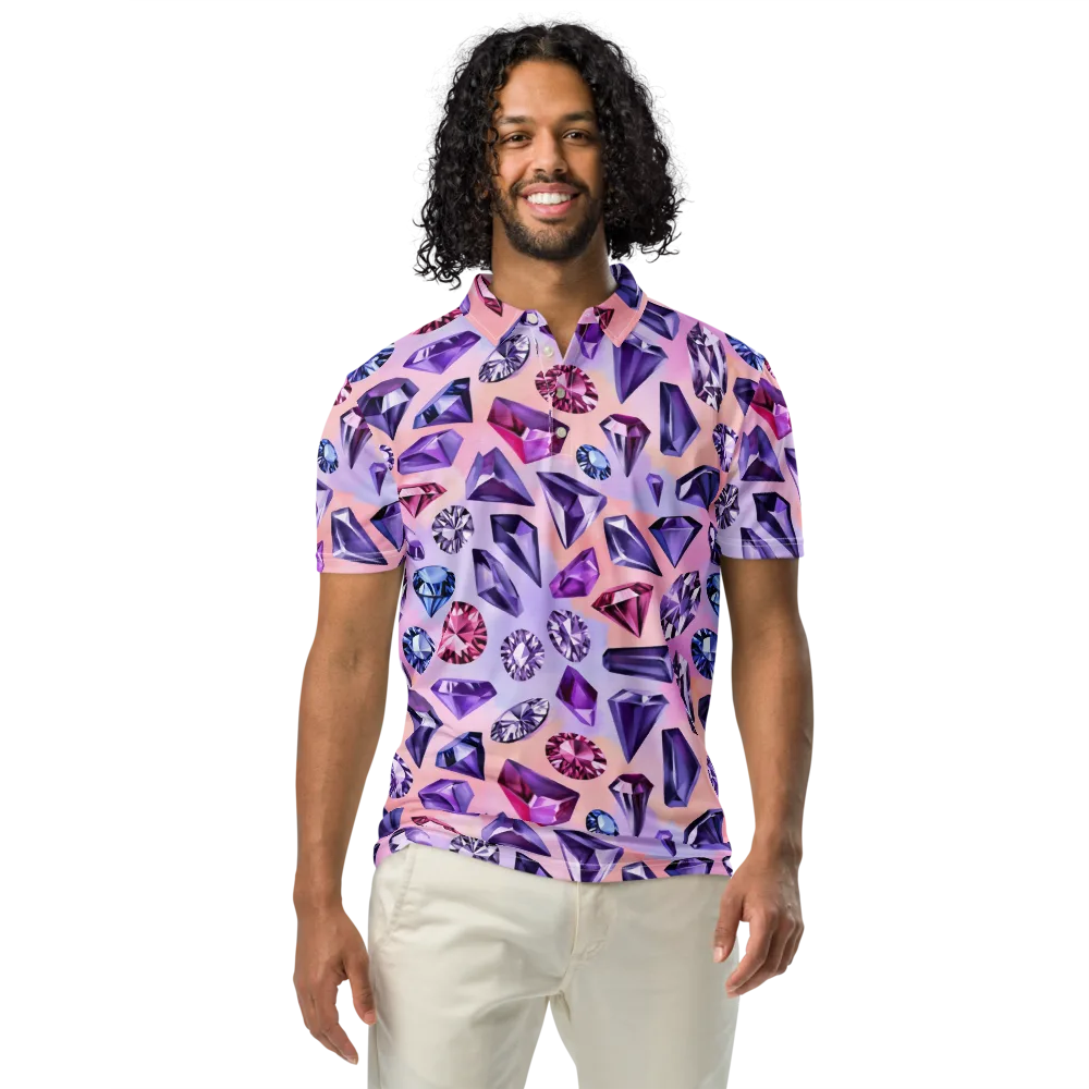 Violet Facets on Men's Slim Fit Polo Shirt — Front