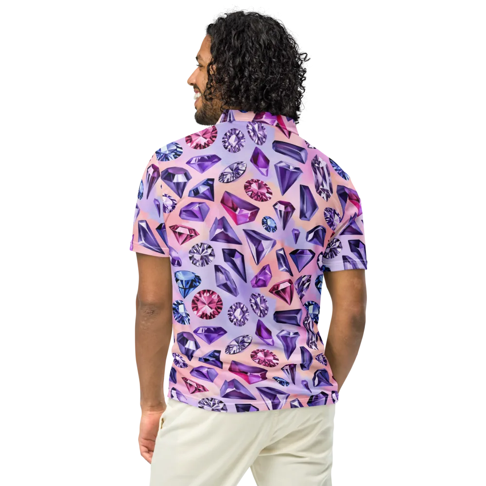 Violet Facets on Men's Slim Fit Polo Shirt — Back