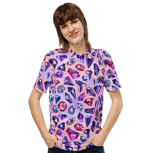 Violet Facets on a Men's Slim Fit Polo Shirt