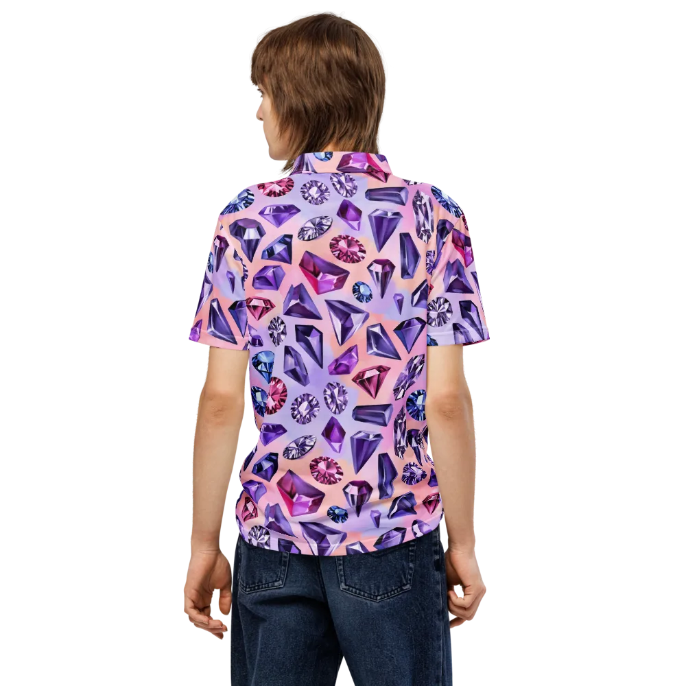 Violet Facets on Men's Slim Fit Polo Shirt — Back