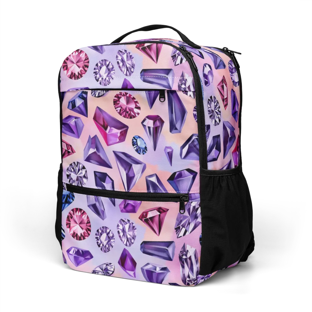 Violet Facets on Utility Backpack — Left Front