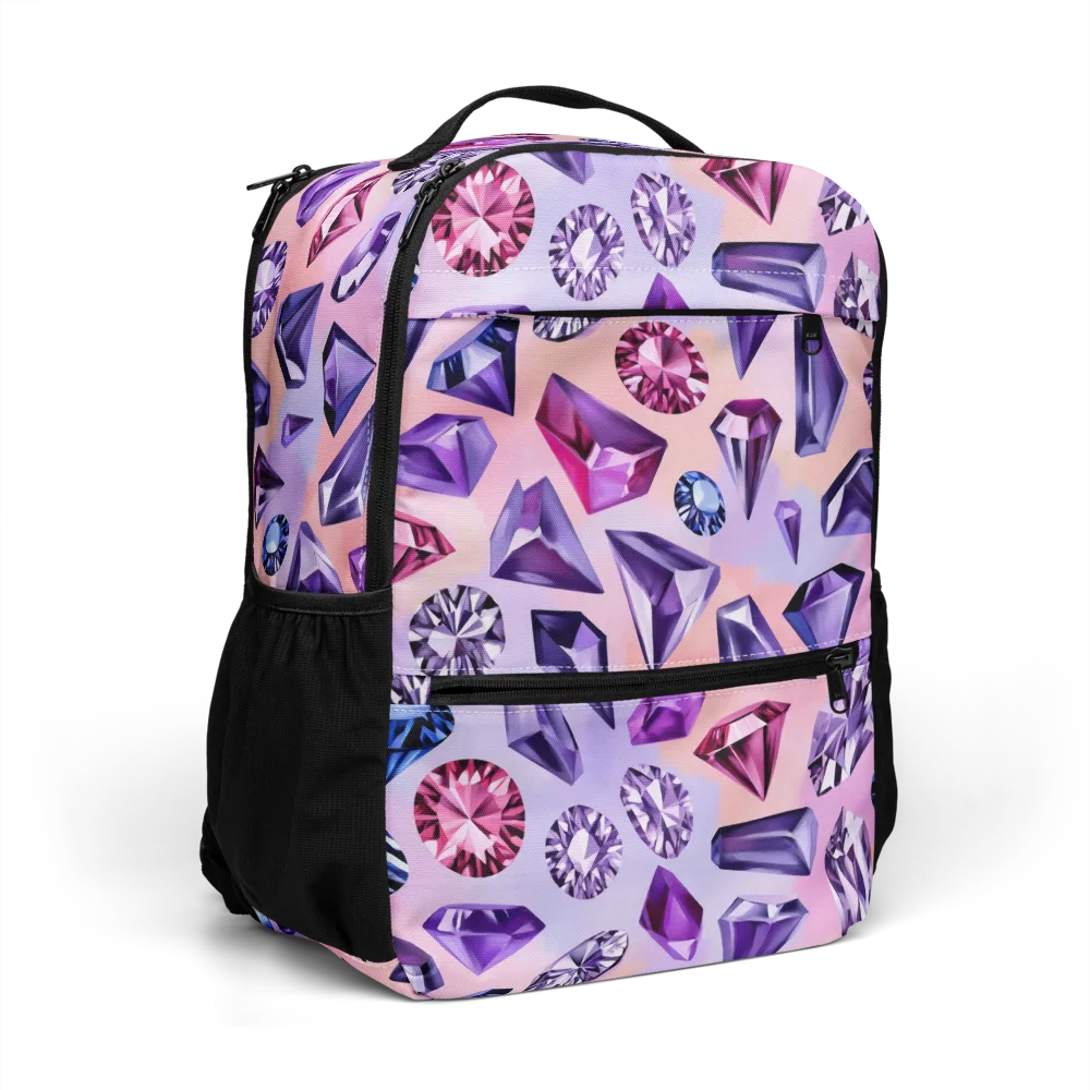 Violet Facets on Utility Backpack — Right Front