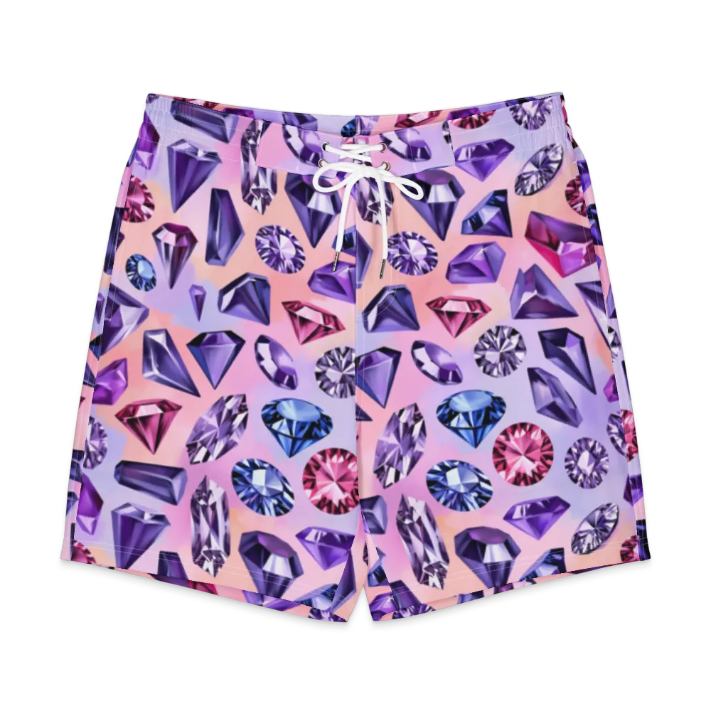 Violet Facets on Men's Board Shorts — Front