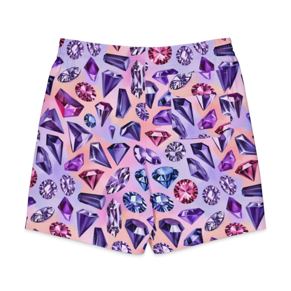 Violet Facets on Men's Board Shorts — Back