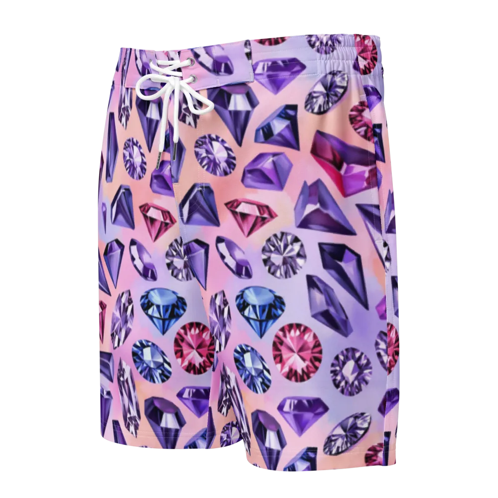 Violet Facets on Men's Board Shorts — Front