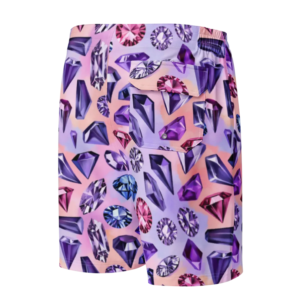 Violet Facets on Men's Board Shorts — Back