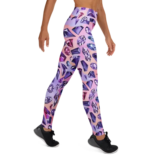 Violet Facets on a Yoga Leggings