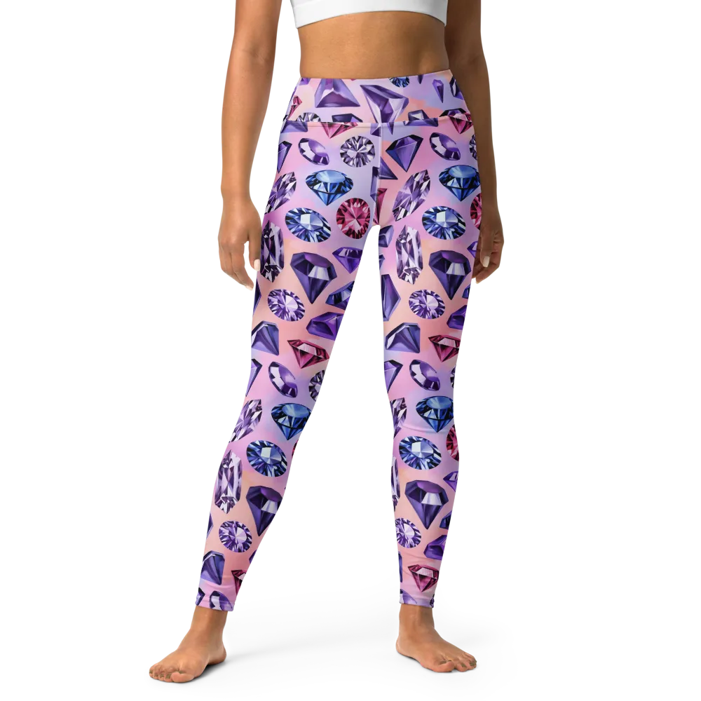 Violet Facets on Yoga Leggings — Front