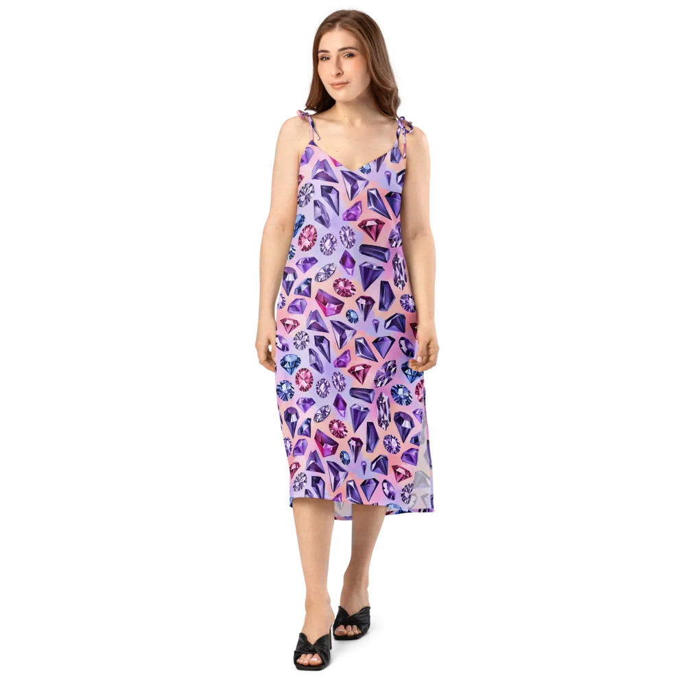 Violet Facets on Slip Dress — Front