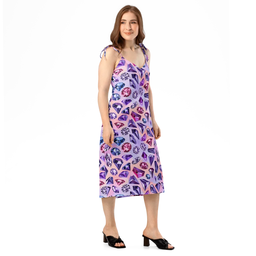 Violet Facets on Slip Dress — Right Front