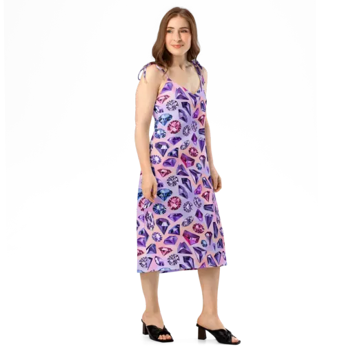 Violet Facets on a Slip Dress
