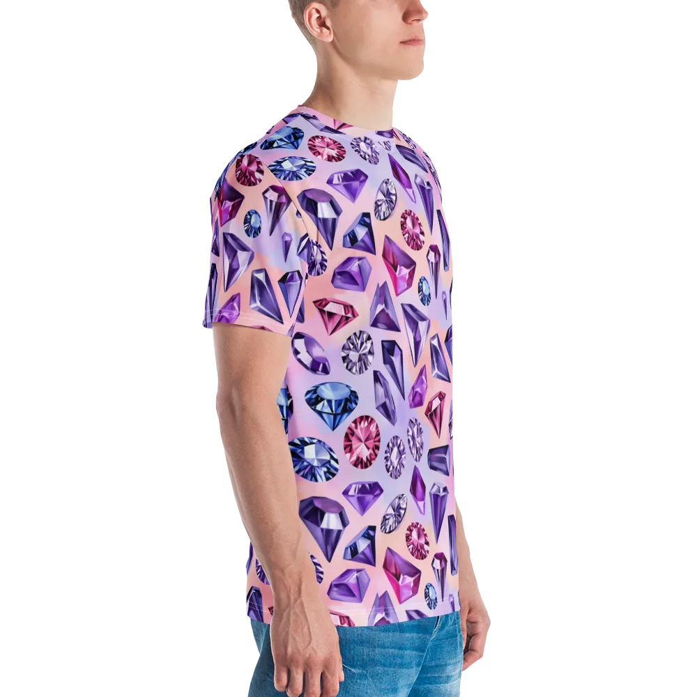 Violet Facets on Men's Crew Neck T-Shirt — Right